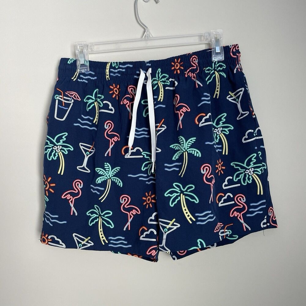 Chubbies Size L The Neon Lights Stretch Swim Trunks Shorts 5” Inseam
